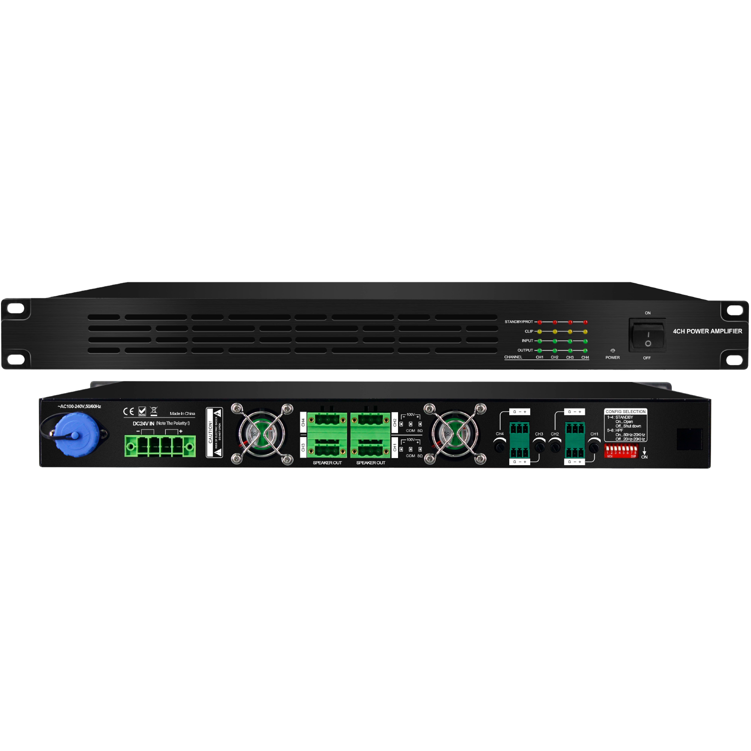 RH-AUDIO RH1424D 4-канальный усилитель мощности 4x240Вт